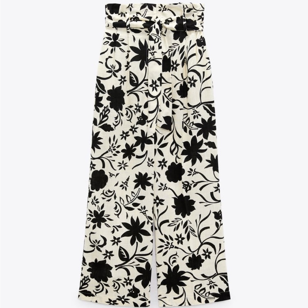 Zara WIDE LEG FLORAL PRINT PANT size. Xl